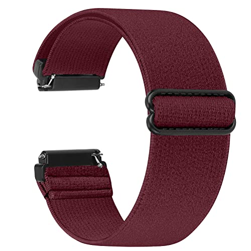 Runostrich Adjustable Elastic Watch Straps Compatible with Fitbit Versa/Fitbit Versa 2 Nylon Sport Loop Stretch Wristband Replacement Band for Women Men (Wine Red) - Image 2