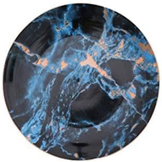 Ceramic Tableware European Style Marble Plates Ceramic Dinner Set Gold Inlay Porcelain Dessert Plate Steak Salad Snack Cake Plates Tableware,10 Inch5