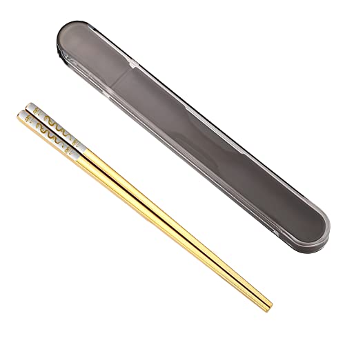 Portable Chopsticks with Pull Design Case,Reusable Metal Stainless Steel Chopstick ...