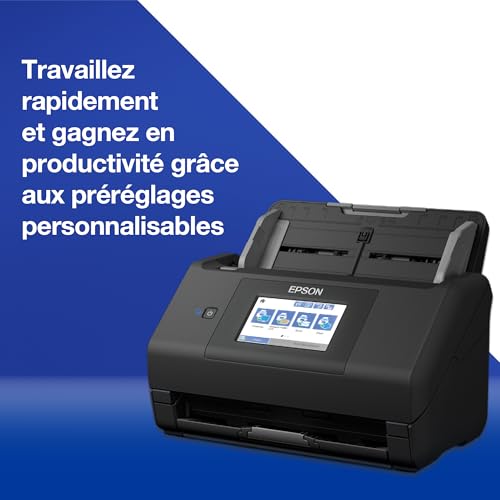 EPSON WorkForce ES-580W | Scanner de documents - 600 DPI, 35ppm/70ipm, A4, recto-verso, pas de PC nécessaire, ADF 100 feuilles, WiFi, écran tactile