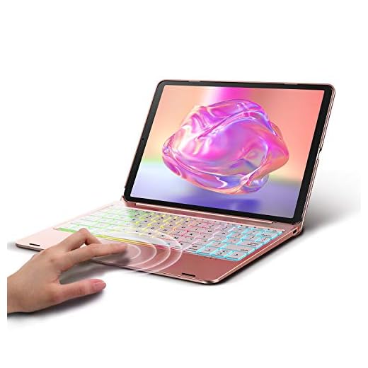 Keyboard Case for iPad 10.2 2019, iPad Air 10.5 2019, iPad Pro 10.5 2017 – Touchpad Keyboard Compatible with iPad 7th Generation/iPad Air 3 – Backlight Keyboard for Tablet… (Rose Gold)