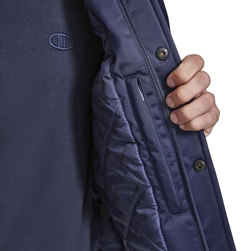 Image of Champion Men's Logo Striped-trim Varsity Jacket