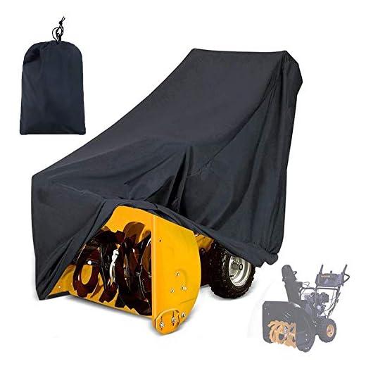 COOSOO Snow Thrower Cover Two-Stage Snow Blowers Cover Waterproof Heavy Duty Outdoor Anti-UV Dustproof Universal Size for Most Electric Snow Blowers with Locks Drawstring Buckles and Carry Bag