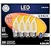 GE LED Decorative Light Bulbs, 3.5 Watt (40 Watt Equivalent) Soft White, Medium Base, Dimmable (4 Pack)