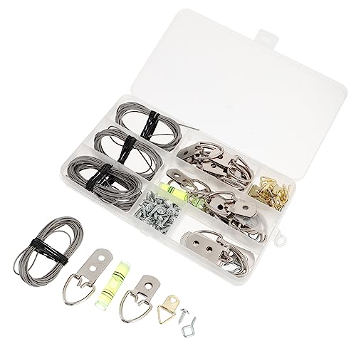 Image of KALLORY 102pcs Photo Hanging Kit Durable Wire Screws Hooks for Picture Frames Art Mirrors for Home Office School Wall Mounting Versatile Hanging Hardware