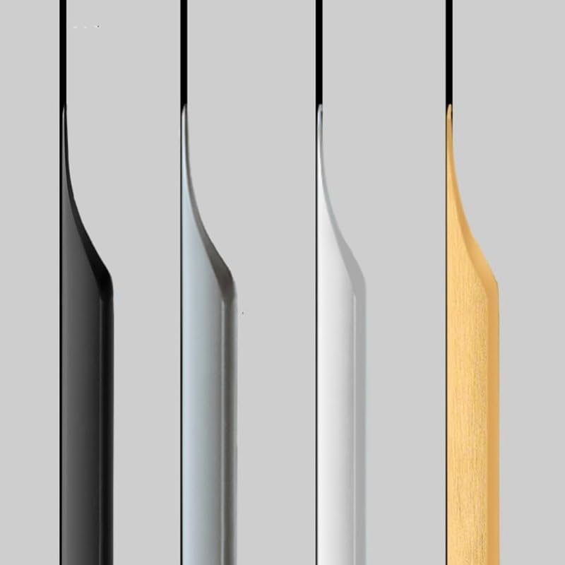 5 Pack Finger Pulls for Cabinets, Streamlined Long Concealed Handle for Home Kitchen Door Drawer Cabinet, Mount Finger Edge Tab Pull Golden Aluminum (Gold,300mm/11.81" Overall Length)