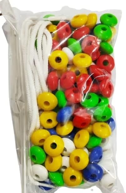 Multicolour Plastic Beads Craft & Rope Toy Set for Kids | Threading Jewelry Making Kit with 5 Laces | Creative Learning Activity Toy for Boys & Girls 3+ Years | DIY Art & Craft Bead Set in Transparent Storage Bag-image-17