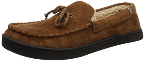 isotoner Men's Microsuede Moccasin with Sherpa Lining