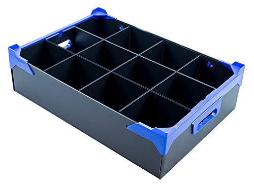Caterbox Black Small Martini Glass - Glassware Storage Box | 12 Cells | Max Glass Size: H160 X W111mm