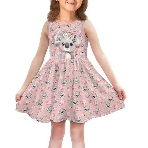 Sleeveless Dresses for Girls with Pockets Kids 2-14 Years for Summer Dress