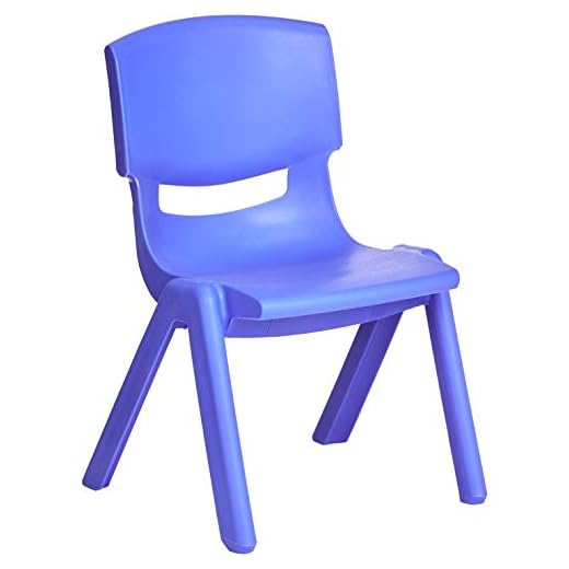 AmazonBasics 10 Inch School Classroom Stack Resin Chair, Blue, 6-Pack