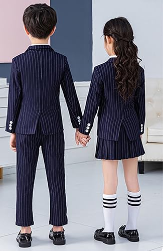 Costume garçon chic à rayures ensemble 3 pièces réceptions et mariages - 2