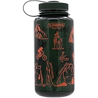 Nalgene Sustain Tritan BPA-Free Water Bottle Made With Material Derived From 50% Plastic Waste, 32 OZ, Wide Mouth, Gray W/Black Lid