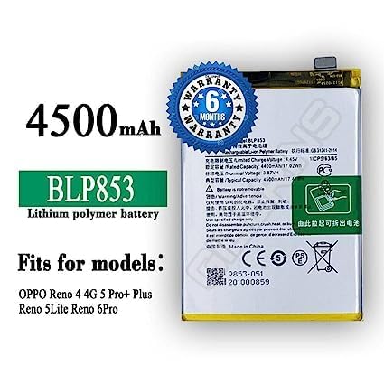 Image of Original BLP853 Battery for Oppo Reno 4 4g 5 pro+ Reno 5 lite Reno 6 pro Battrey with 6 Month Warranty** (CC289)