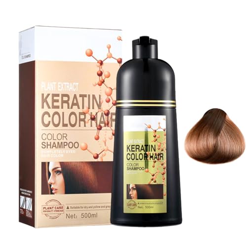 Champú Para Color De Cabello Castaño Claro - Champú Para Tinte Natural De Larga Duración Para Cabello, Tinte 6 En 1 Que Cubre Las Canas, Para Hombres Y Mujeres