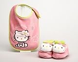 Escolar ideal para niños Atosa-42942 Set Babero+ Botitas Hello Kitty, Color Rosa (42942