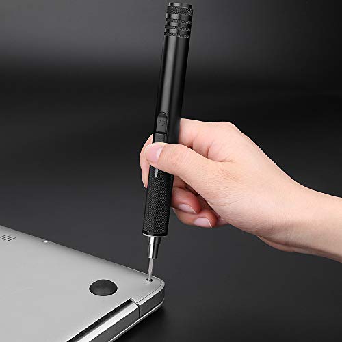 Electop Electric Rechargeable Screwdriver, Portable USB Power Supply Cordless Screw Driver, 21 Precision Bits /3 LED Lights/Magnetic Carry Case/Quick Change Chuck for Telephone, Watch, Camera etc.