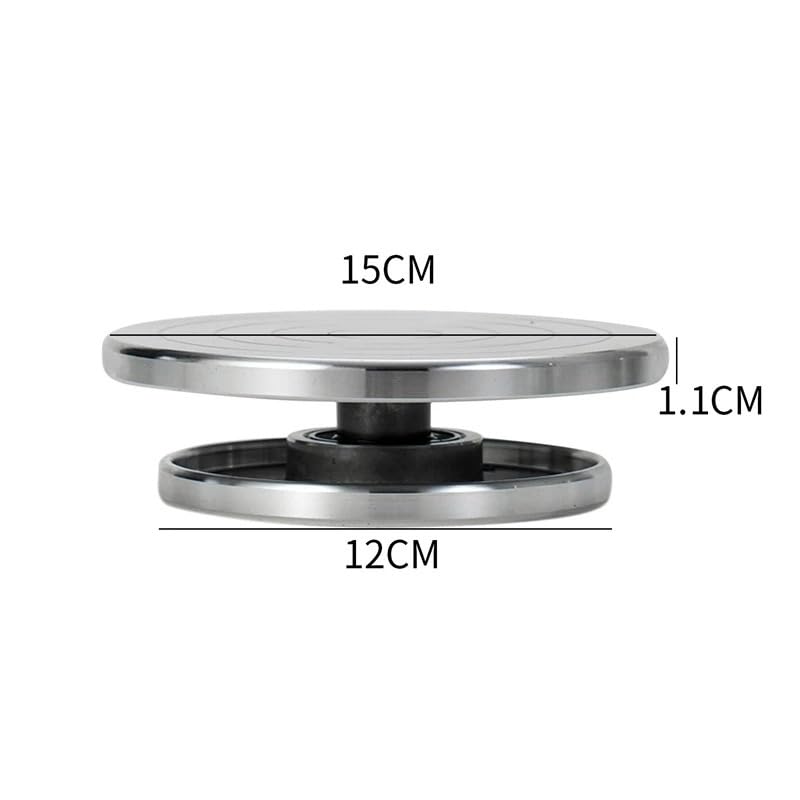 Gramofon z kołem garncarskim 15/20/25/30 cm – aluminiowe dwustronne narzędzia do gliny DIY, stojak na ciasto do rzeźbienia i ceramiki, idealny dla artystów i hobbystów (15 x 12 x 1,1 cm)