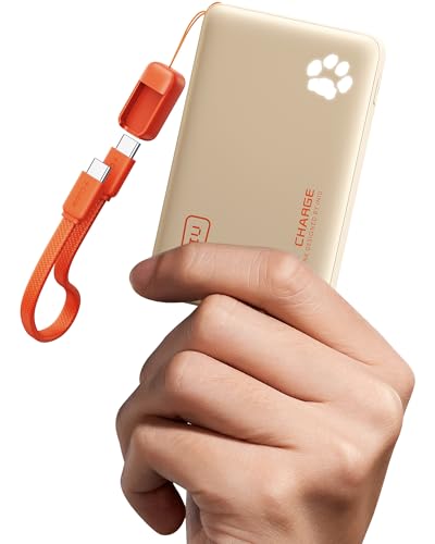 INIU 45W Fast Charging Portable Charger, 40% Smaller 10000mAh with Detachable Cable, Flight-Safe Travel Power Bank, USB C External Phone Battery Pack for Women, Girls, Daily Commute, Gift, Beige