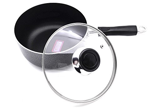 High Quality Non-Stick Aluminum Sauce Pan With Glass Lid,Xylan Coating,3.5 QT