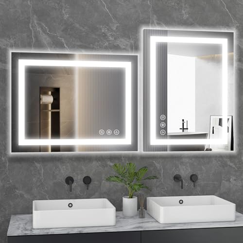 Image of NEWBULIG 48 inchx 36 inch LED Bathroom Mirror with Lights, Anti-Fog | Lighted Bathroom Vanity Mirror for Wall, Memory Function, Dimmable, Tempered Glass, Shatter-Proof