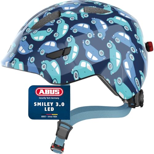 Abus Children'S Helmet Smiley 3.0 Led - Bike Helmet With Light - Deep Fit & Space For A Pigtail - For Girls And Boys