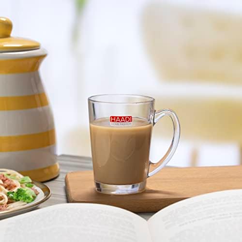 Glass Tea/Coffee Cup with Handle Perfect for Espresso Cappuccino Hot Chocolate Hot Drinks Gusto Coffee Uniquely Designed High Temperature Resistant Latte Mug-295ml