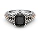 Awmnjtmgpw Eternal 925 Sterling Silver Black Tourmaline Ring Cocktail Ring Square Cut Diamond Ring Women's Retro Diamond Ring Size 6-10 (Size 7)