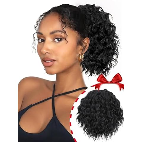 Isaic 8 Inch Wavy Ponytail Extension Cover