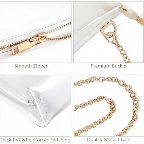 Image of Clear Purse for Women - Clear Bag for Stadium Events, Clear Purse with Detachable Strap, 2 Style to Replace