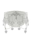 WDIRARA Women's Faux Leather Corset Belt Chain Goth Punk Cross Lace Up Side Elastic Waist Corset White Cross Web Small