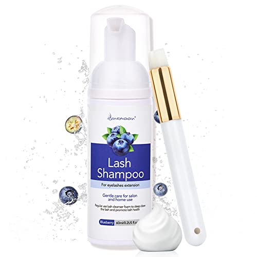 Cils Shampoo Nettoyant Extension de Cils Lash Shampoo Mousse Nettoyante Pour Cils Eyelash Extension Cleanser Shampooing pour les Cils 60ml(Blueberry) Cover