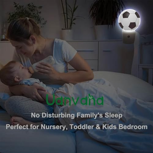 Image of American Football Night Light Popular Sports Play Soccer Ball LED Dusk to Dawn Plug-in Nightlight Auto Sensor for Bedroom Bathroom Hallway Living Room