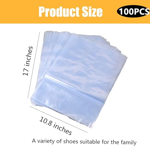 Shoes Shrink Wrap Bags, 100pcs Sneakers PVC Heat Shrinkable Plastic Wrap Large Shoe Covers Men Women Effectively Avoid Yellowing Soles And Keep Dust Out 10x17 Inches (100)2
