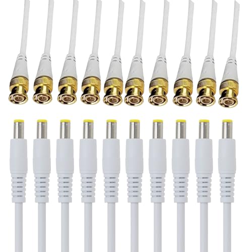 Image of BNC Connectors with DC Pin Copper Wire-Pair of-10