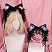 Shurhome Cartoon Cats Ear Hairband Lace Bows Headband Cosplay Headpieces for Prom Event or Adding Fashion to Daily Outfits Comfortable Furry Headbands for Costumes