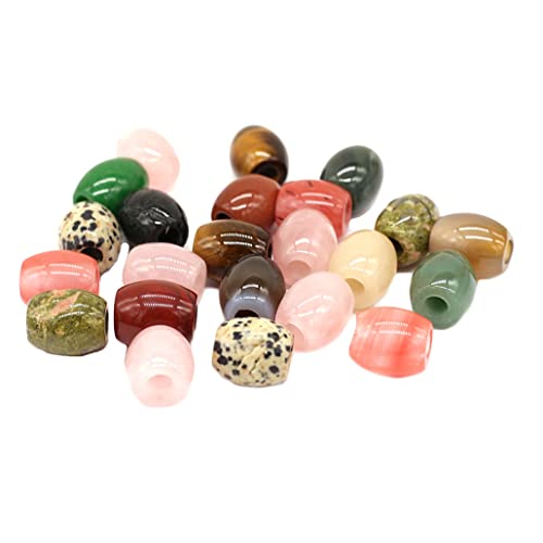 Pierres Semi-précieuses Naturelles Perles à Grand Trou Perles d'espacement en Vrac pour la Fabrication de Bijoux Collier Bracelet à bricoler soi-même Accessoires Durable and Professional