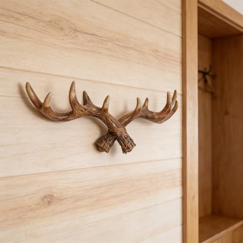 Porte-serviettes bois de cerf bohème à double usage mural - 8