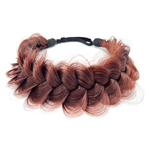 TOECWEGR extensions, headband, braided hair band, classic chunky wide plaited wedding fluffy braids