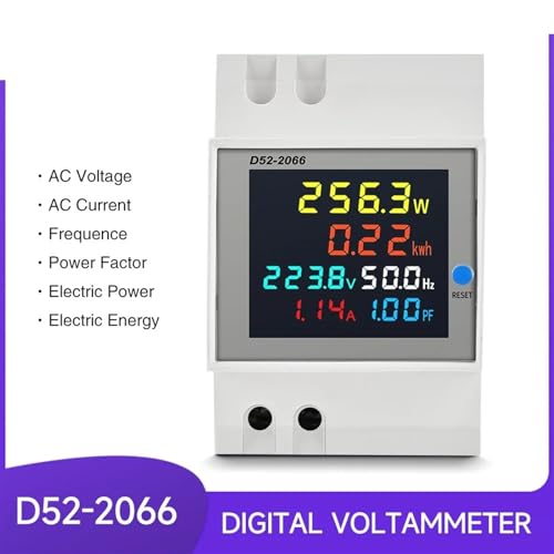 Compteur d'énergie électrique triphasé 380V moniteur tension rail Din