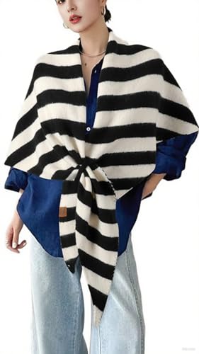Shawl and Wrap for Women Woolen Large Triangle Scarf Warm Soft Knitted Elegant Shawls Cape for Fall Winter Retro Chic