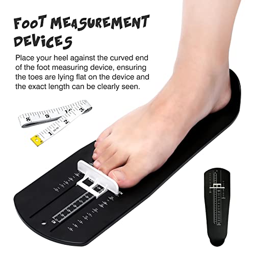 Foot Measurement Device Shoe Size Measuring Devices For Adults And Kids With Soft Tape Measure Us Standard Black #TOP2