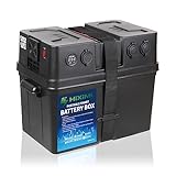 12V Batterie Box Outdoor Batteriebox Portable Multifunktions Tray Cases für Marine Boot RV Camping Reise Blei Säure AGM Lithium LiFePO4 Batterie Kunststoff Boxen (Batterie nicht enthalten)