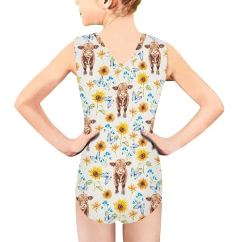 Image of Swimsuits for Girls 3-14 Summer Kids Bathing Suits Gymnastics Leotards One Piece Swimwear