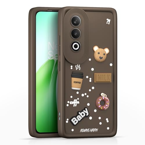 Image of Outlouders Back Cover for OnePlus Nord CE 4 5G | 3D Cartoon Bear Cute Fun Silicone Full Body Protection Bumper Case (Brown)