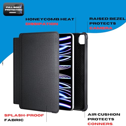 Image of iPad Pro 12.9 Case with Keyboard: Detachable Wireless iPad Pro 12.9 Keyboard 6th 5th 4th 3rd Gen, iPad 12.9 Case with Key Board & Pencil Holder | Multi-Touch Trackpad, Backlits, Front Back Protection