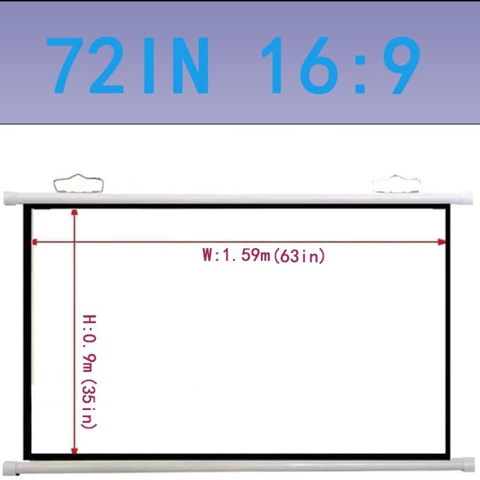 Pantalla manual proyector 72" 16:9 alta definición 4K miniatura 6