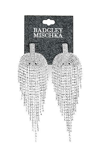 Badgley Mischka Women's Earrings - Wedding Bridal Elegant Crystal Chandelier Drop Dangle Earrings, Post Closure, Size One Size, Half Circle/Bar3