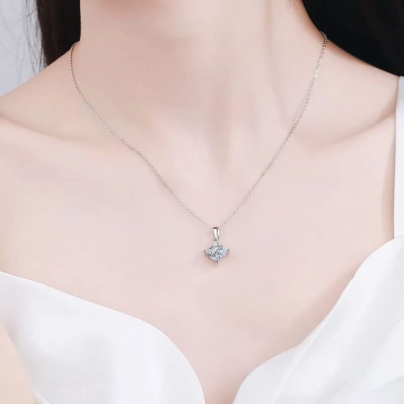 Collier Moissanite 2CT en argent massif, l'éclat du diamant sans ternir