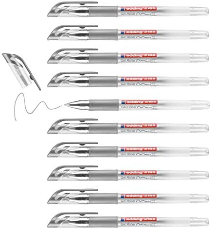 edding 2185 gel roller - copper - box of 10 - 0.7 mm - gel pen for writing, drawing, colouring mandalas, bullet journals - glitter gel pen, colour gel pen